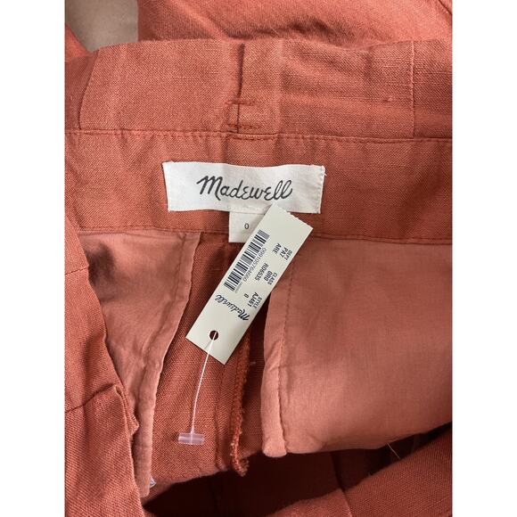 Madewell Women's Drapey Paperbag Pants in Rusty or Burnt Orange NWT Size 0 - Picture 8 of 9